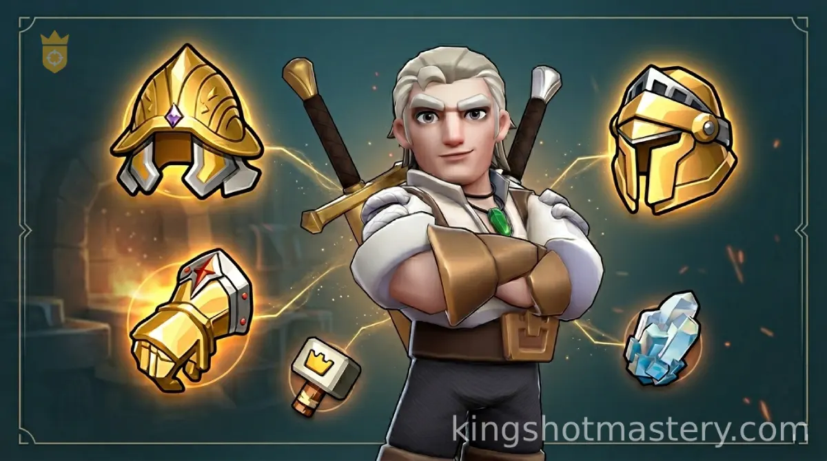 Kingshot hero gear guide thumbnail showing gear upgrade priority
